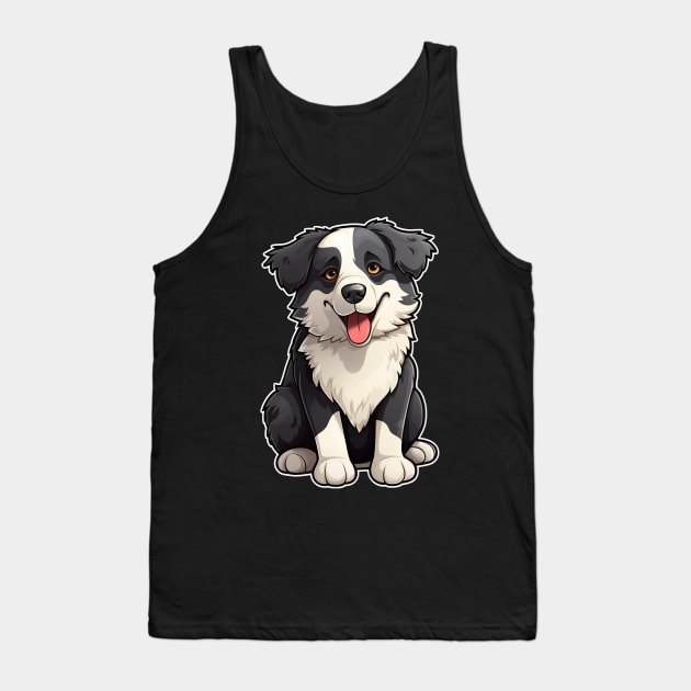 Cute Border Collie Dogs Funny Border Collie Tank Top by fromherotozero